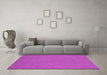 Machine Washable Abstract Pink Contemporary Rug in a Living Room, wshcon182pnk