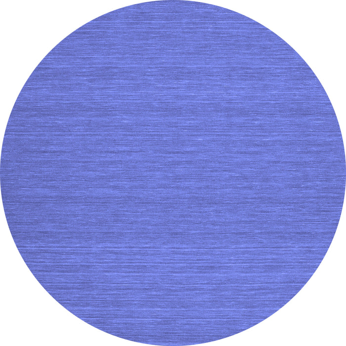 Round Abstract Blue Contemporary Rug, con182blu