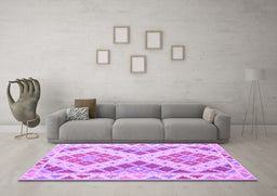 Machine Washable Southwestern Purple Country Area Rugs in a Living Room, wshcon1830pur