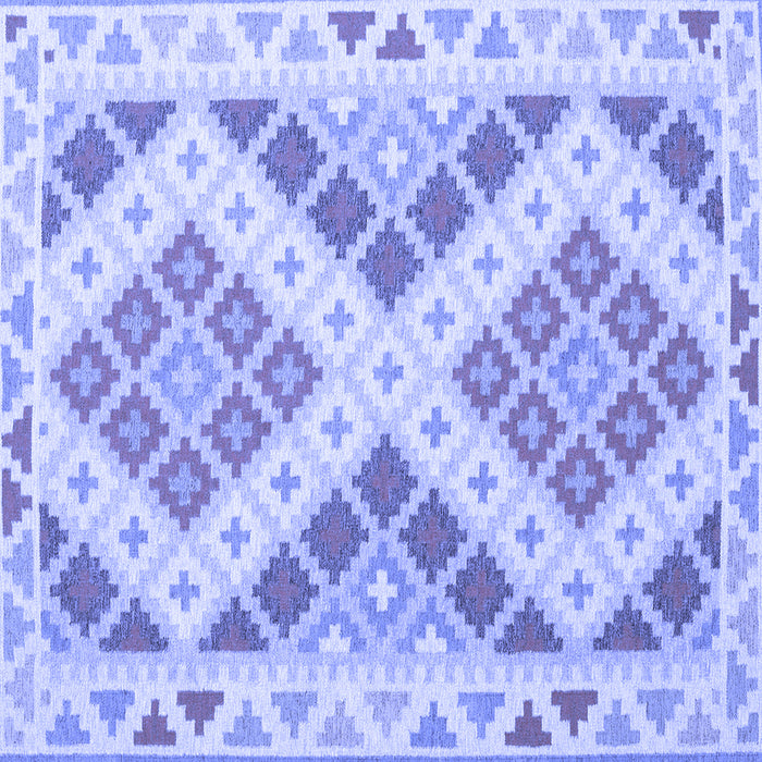 Square Machine Washable Southwestern Blue Country Rug, wshcon1830blu