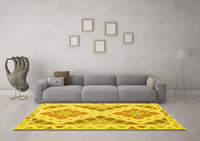 Machine Washable Southwestern Yellow Country Rug, wshcon1830yw