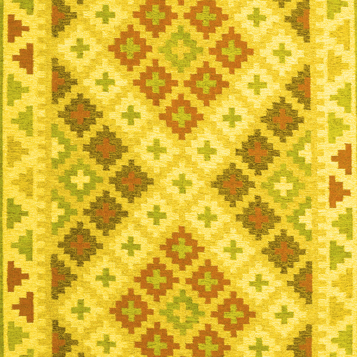 Machine Washable Southwestern Yellow Country Rug, wshcon1830yw