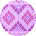 Round Southwestern Purple Country Rug, con1830pur