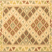 Square Southwestern Brown Country Rug, con1830brn