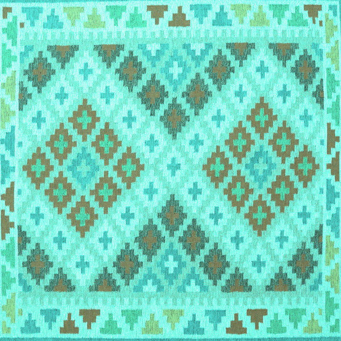 Square Southwestern Turquoise Country Rug, con1830turq