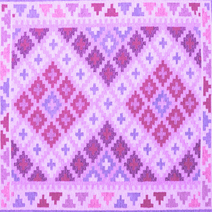 Square Machine Washable Southwestern Purple Country Area Rugs, wshcon1830pur