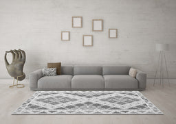 Machine Washable Southwestern Gray Country Rug in a Living Room,, wshcon1830gry