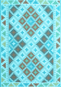 Southwestern Light Blue Country Rug, con1830lblu