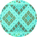 Round Southwestern Turquoise Country Rug, con1830turq