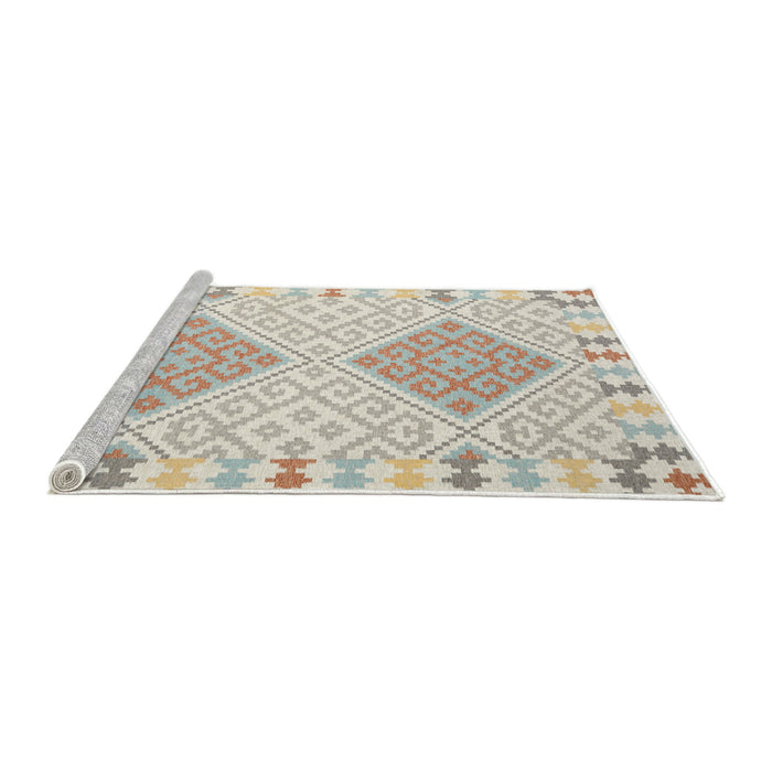 Serging Thickness of Machine Washable Contemporary Light French Beige Brown Rug, wshcon1831