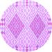 Round Southwestern Purple Country Rug, con1831pur