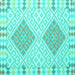 Square Southwestern Turquoise Country Rug, con1831turq