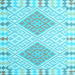 Square Southwestern Light Blue Country Rug, con1831lblu