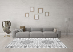 Machine Washable Southwestern Gray Country Rug in a Living Room,, wshcon1831gry