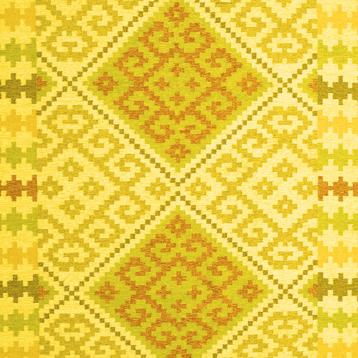 Machine Washable Southwestern Yellow Country Rug, wshcon1831yw