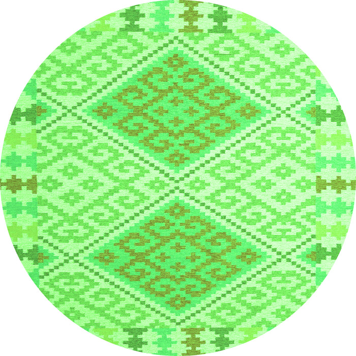 Square Southwestern Green Country Rug, con1831grn