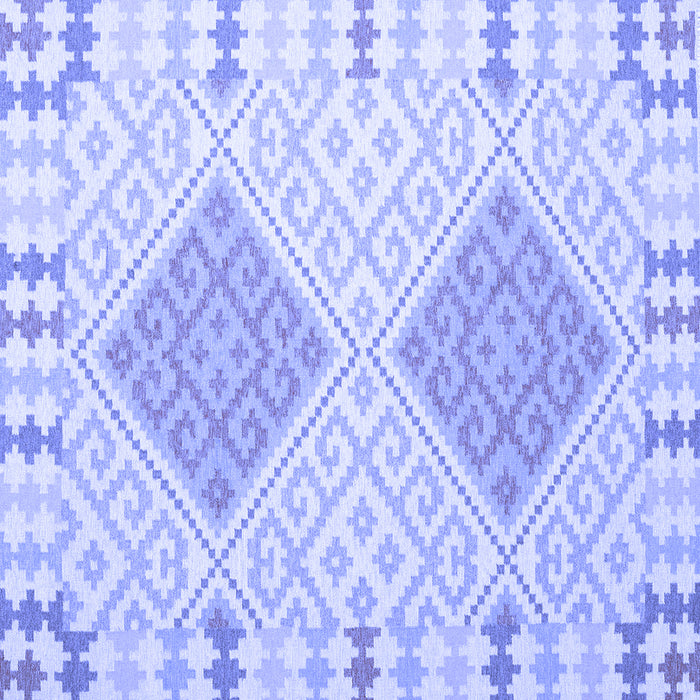 Square Machine Washable Southwestern Blue Country Rug, wshcon1831blu