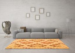 Machine Washable Southwestern Orange Country Area Rugs in a Living Room, wshcon1832org