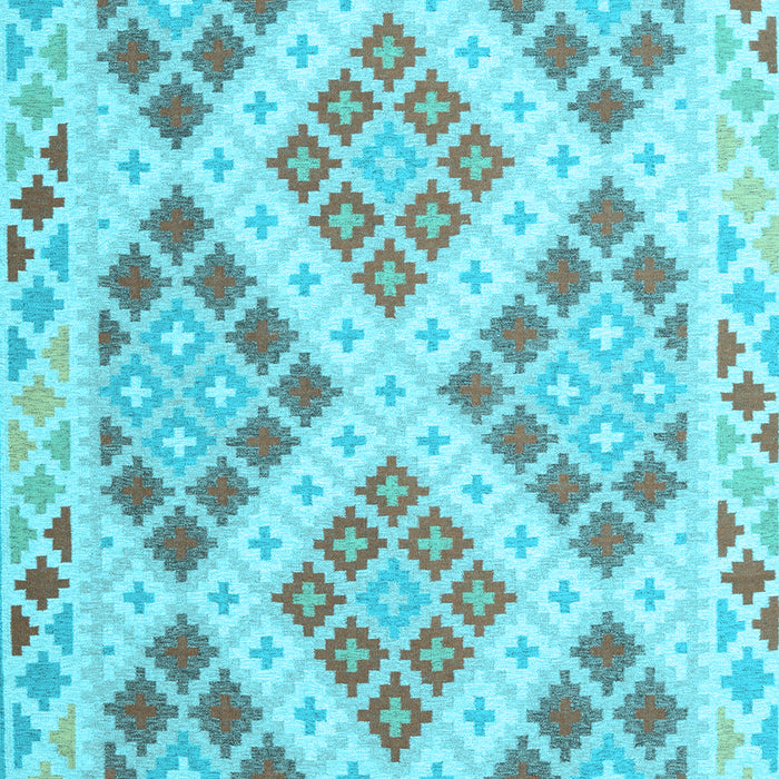 Machine Washable Southwestern Light Blue Country Rug, wshcon1832lblu
