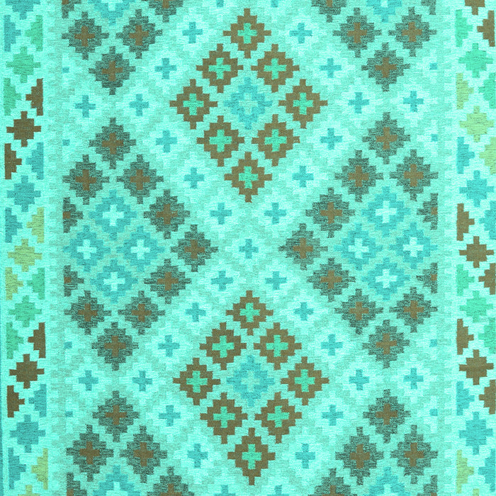Machine Washable Southwestern Turquoise Country Area Rugs, wshcon1832turq