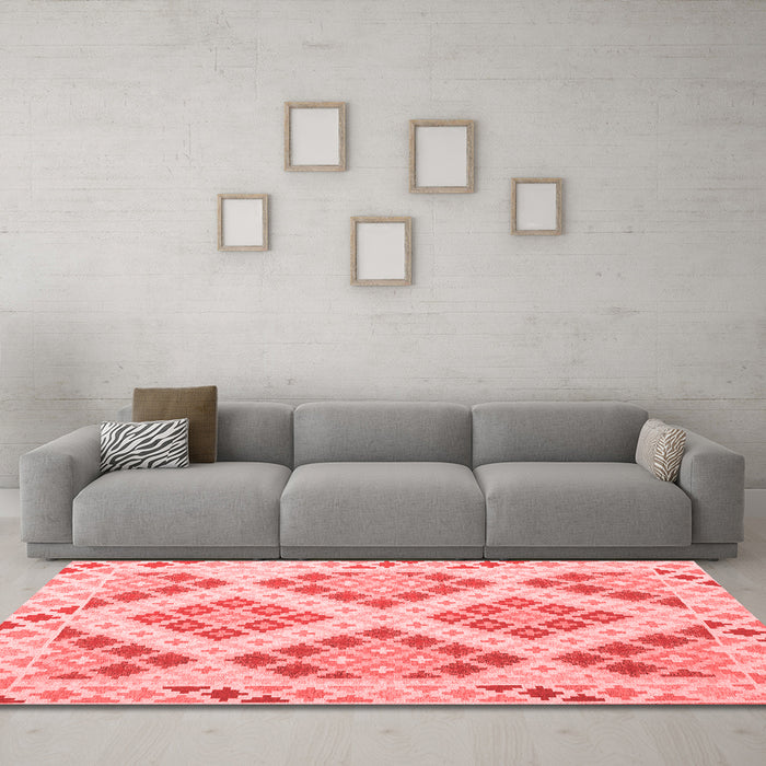Country Red Washable Rugs