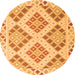 Square Southwestern Orange Country Rug, con1832org