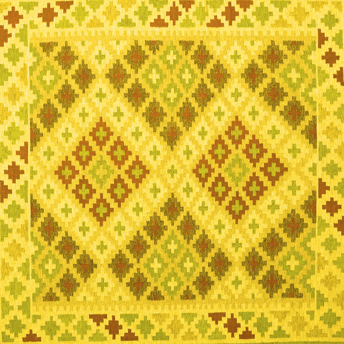 Square Southwestern Yellow Country Rug, con1832yw
