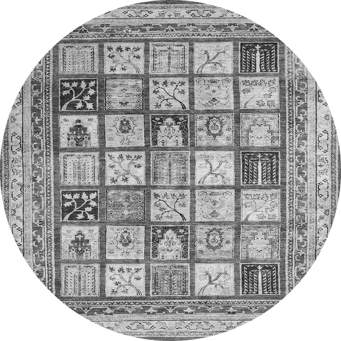 Square Abstract Gray Contemporary Rug, con1833gry