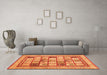 Machine Washable Abstract Orange Contemporary Area Rugs in a Living Room, wshcon1833org