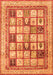 Serging Thickness of Machine Washable Abstract Orange Contemporary Area Rugs, wshcon1833org