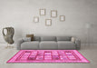 Machine Washable Abstract Pink Contemporary Rug in a Living Room, wshcon1833pnk