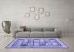 Machine Washable Abstract Blue Contemporary Rug in a Living Room, wshcon1833blu