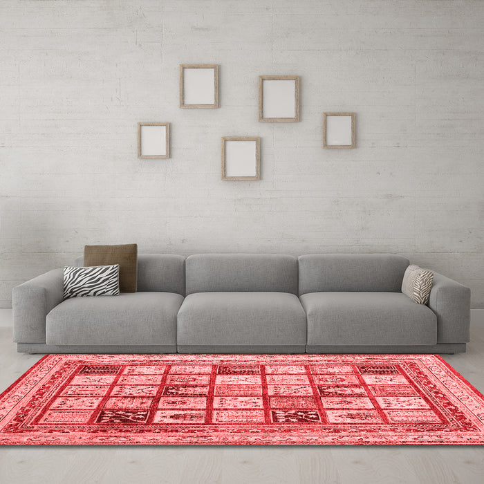Contemporary Red Washable Rugs