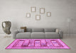 Machine Washable Abstract Purple Contemporary Area Rugs in a Living Room, wshcon1833pur