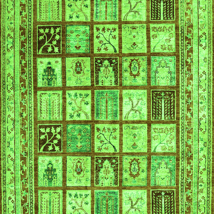 Serging Thickness of Machine Washable Abstract Green Contemporary Area Rugs, wshcon1833grn