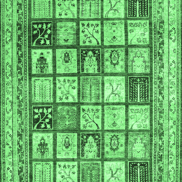 Machine Washable Abstract Emerald Green Contemporary Area Rugs, wshcon1833emgrn