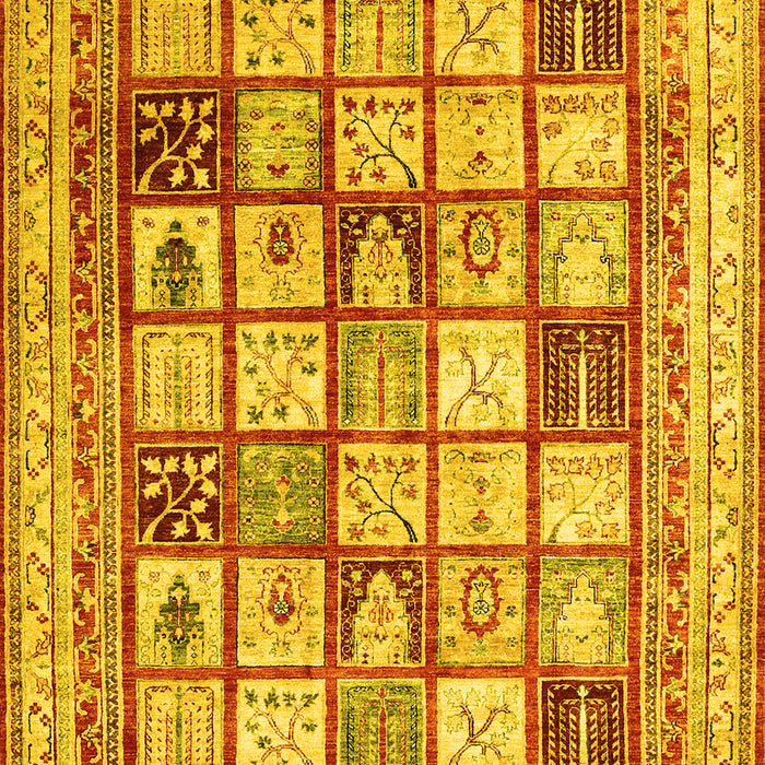 Abstract Yellow Contemporary Rug, con1833yw