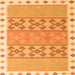 Round Machine Washable Southwestern Orange Country Area Rugs, wshcon1834org