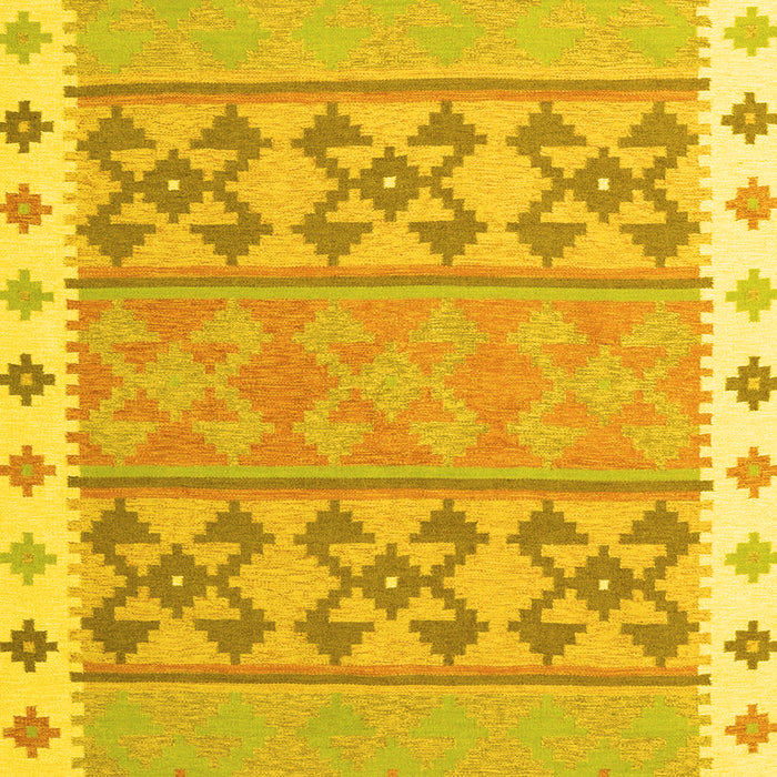 Machine Washable Southwestern Yellow Country Rug, wshcon1834yw