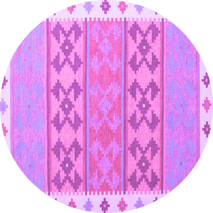 Round Southwestern Purple Country Rug, con1834pur