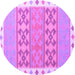 Round Southwestern Purple Country Rug, con1834pur