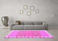 Machine Washable Southwestern Pink Country Rug, wshcon1834pnk