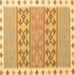 Square Southwestern Brown Country Rug, con1834brn