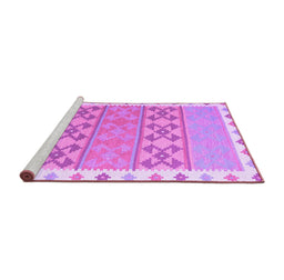 Sideview of Machine Washable Southwestern Purple Country Area Rugs, wshcon1834pur