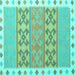 Square Southwestern Turquoise Country Rug, con1834turq