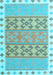 Southwestern Light Blue Country Rug, con1834lblu