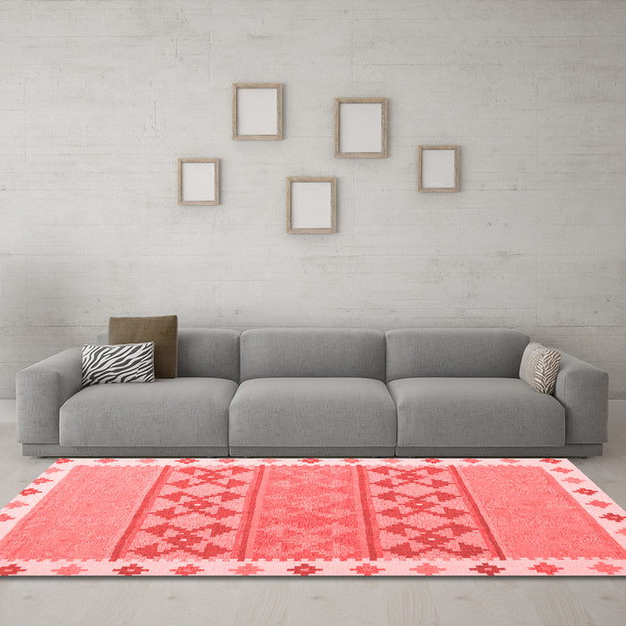 Country Red Washable Rugs