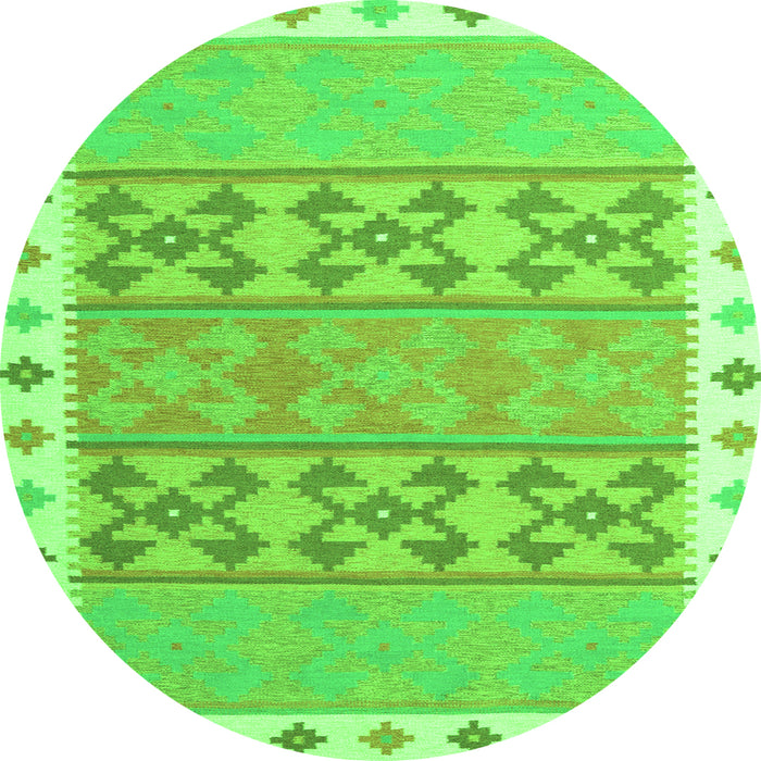 Square Southwestern Green Country Rug, con1834grn