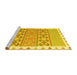 Sideview of Machine Washable Southwestern Yellow Country Rug, wshcon1834yw