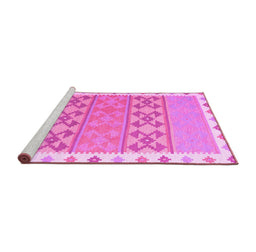 Sideview of Machine Washable Southwestern Pink Country Rug, wshcon1834pnk